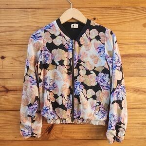 Floral Bomber Lightweight Spring Jacket XS